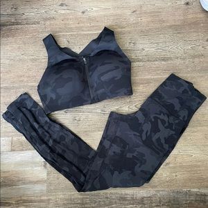 Lululemon Enlite Bra 32DD 32 DD Incognito Camo Leggings 4